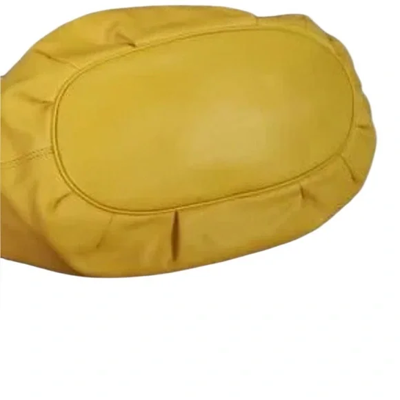 Michael Kors Astor Large Grommet Tassel Leather Hobo Shoulder Bag Yellow NWOT - Picture 9 of 12